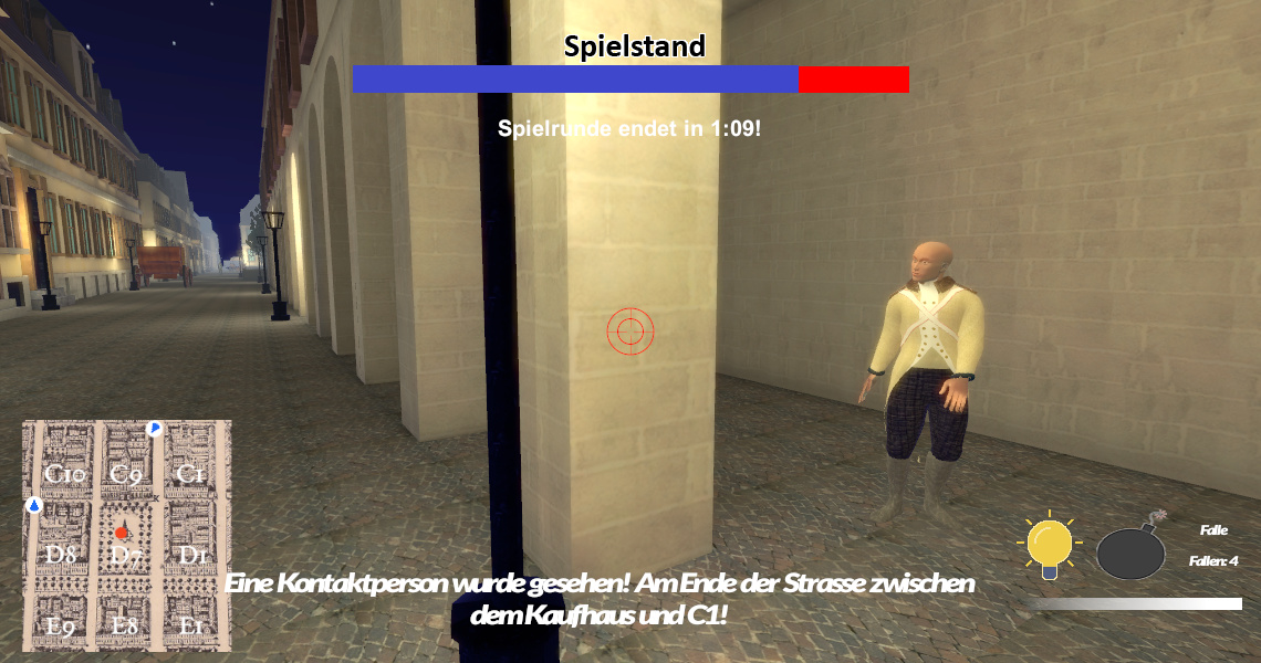 Ingame screen at the Paradeplatz